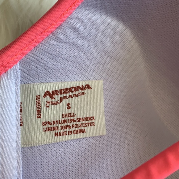 Coral straps with black and white polka dot Arizona Jean co bikini size small - Picture 7 of 7